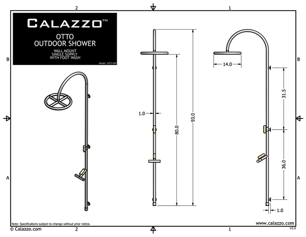 OTTO Wall Mount / Single Supply With Integrated Foot Wash