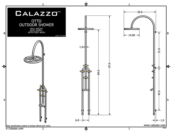 OTTO Wall Mount / Dual Supply With Integrated Foot Wash