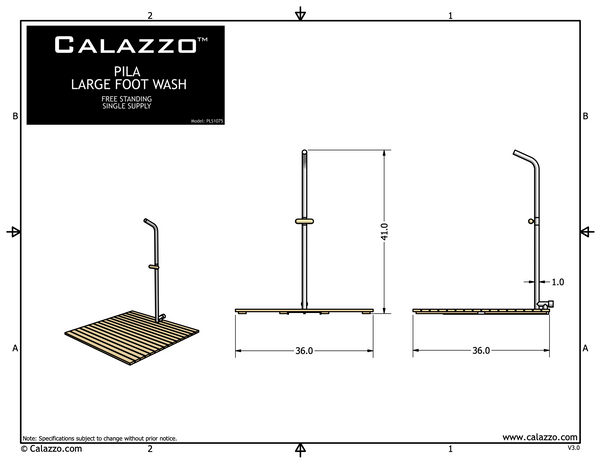 PILA Large Foot Wash - Free Standing / Single Supply