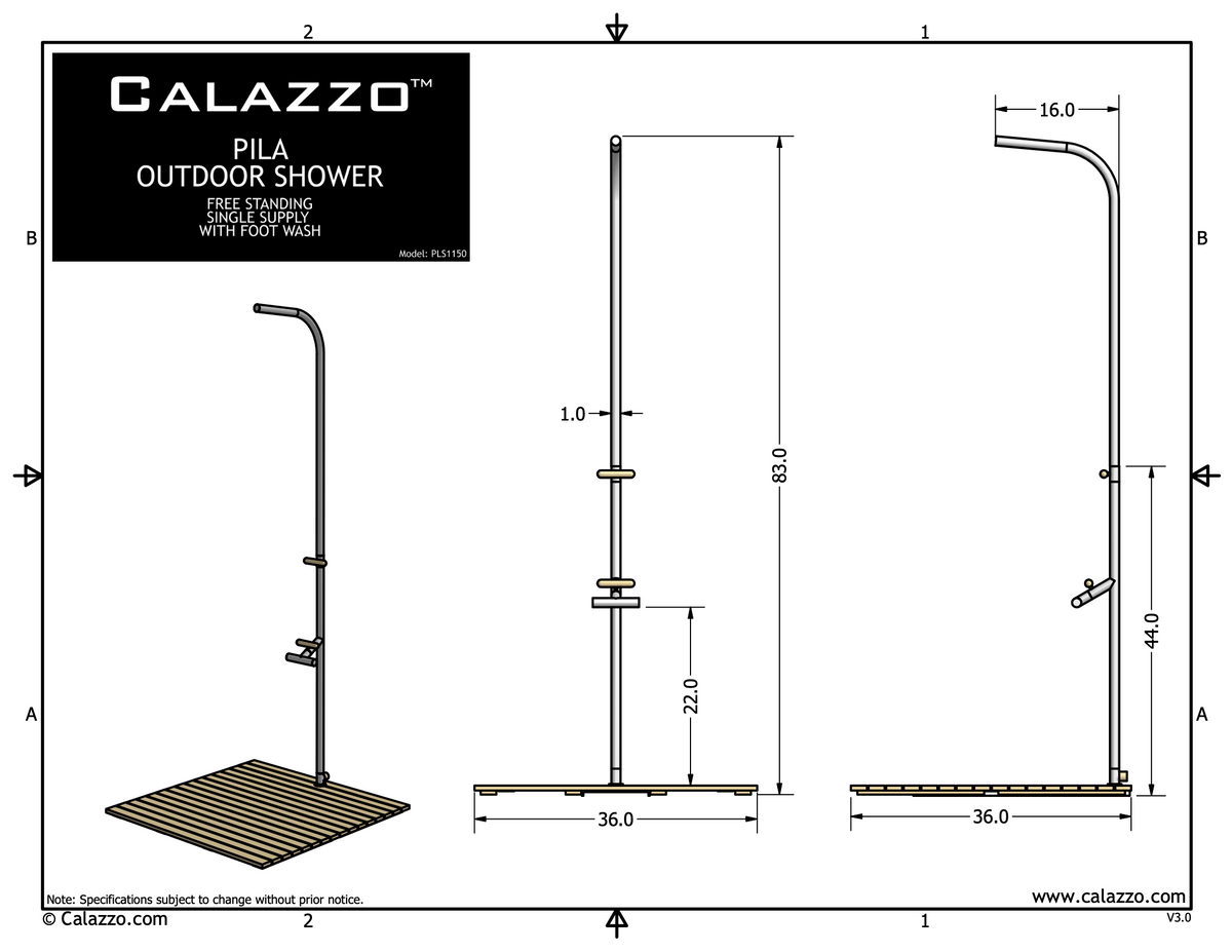 PILA Free Standing / Single Supply With Integrated Foot Wash