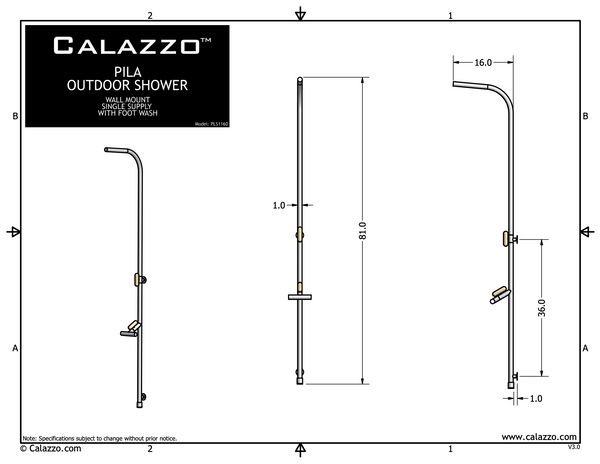 PILA Wall Mount / Single Supply With Integrated Foot Wash