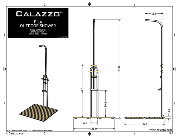 PILA Free Standing / Dual Supply With Integrated Foot Wash