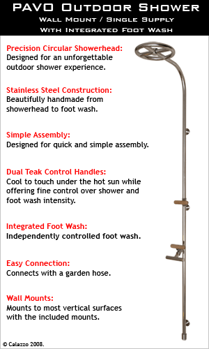 PAVO Wall Mount / Single Supply With Integrated Foot Wash