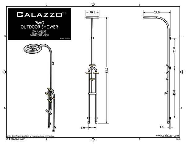 PAVO Wall Mount / Dual Supply With Integrated Foot Wash