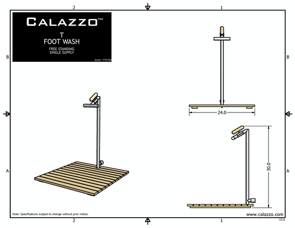 T Foot Wash - Free Standing / Single Supply