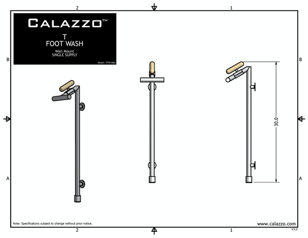 T Foot Wash - Wall Mount / Single Supply